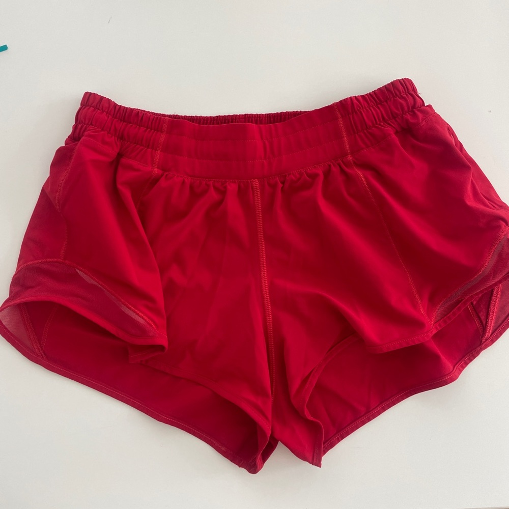 Red lululemon hotty hot shorts 2.5” inseam